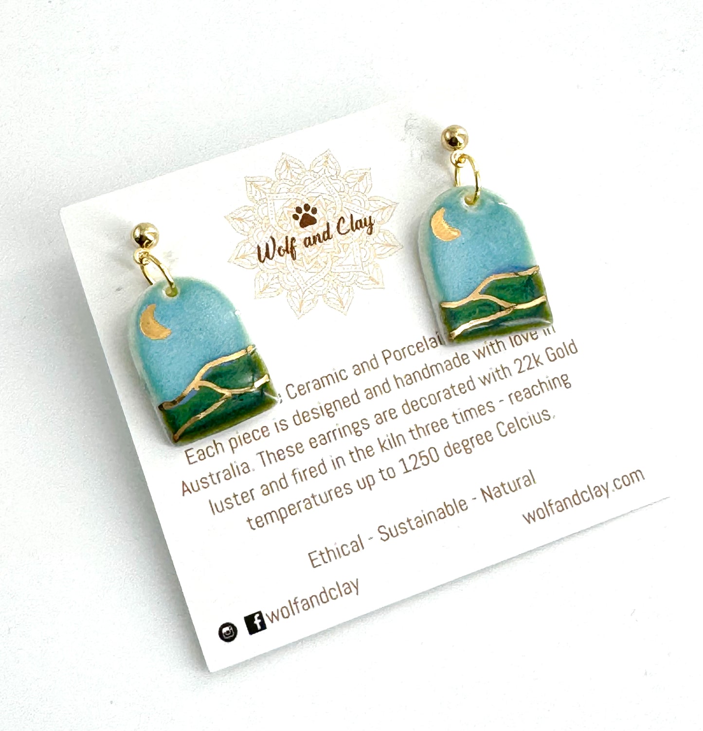 'Landscape' Porcelain Earrings