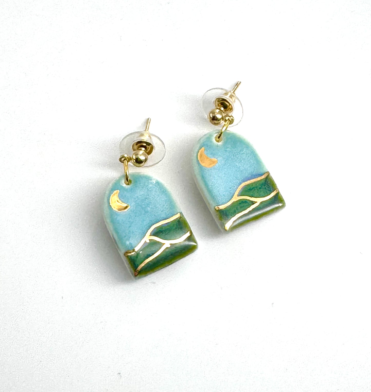 'Landscape' Porcelain Earrings