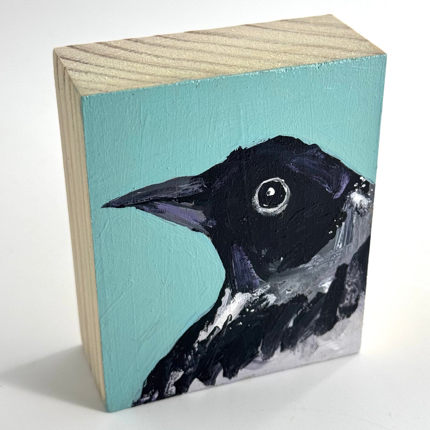 Isabel Lopes original woodblock artwork - Magpie