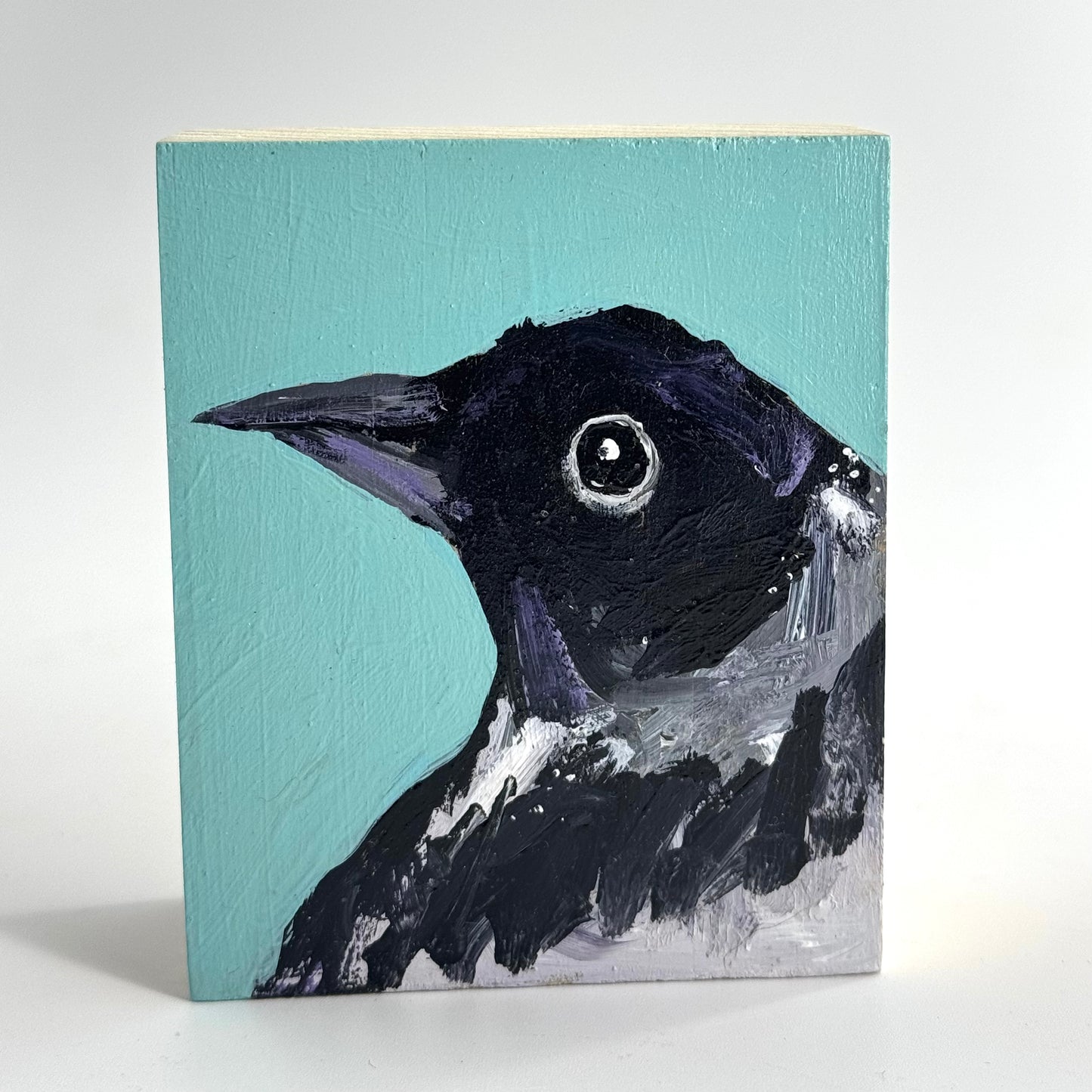 Isabel Lopes original woodblock artwork - Magpie