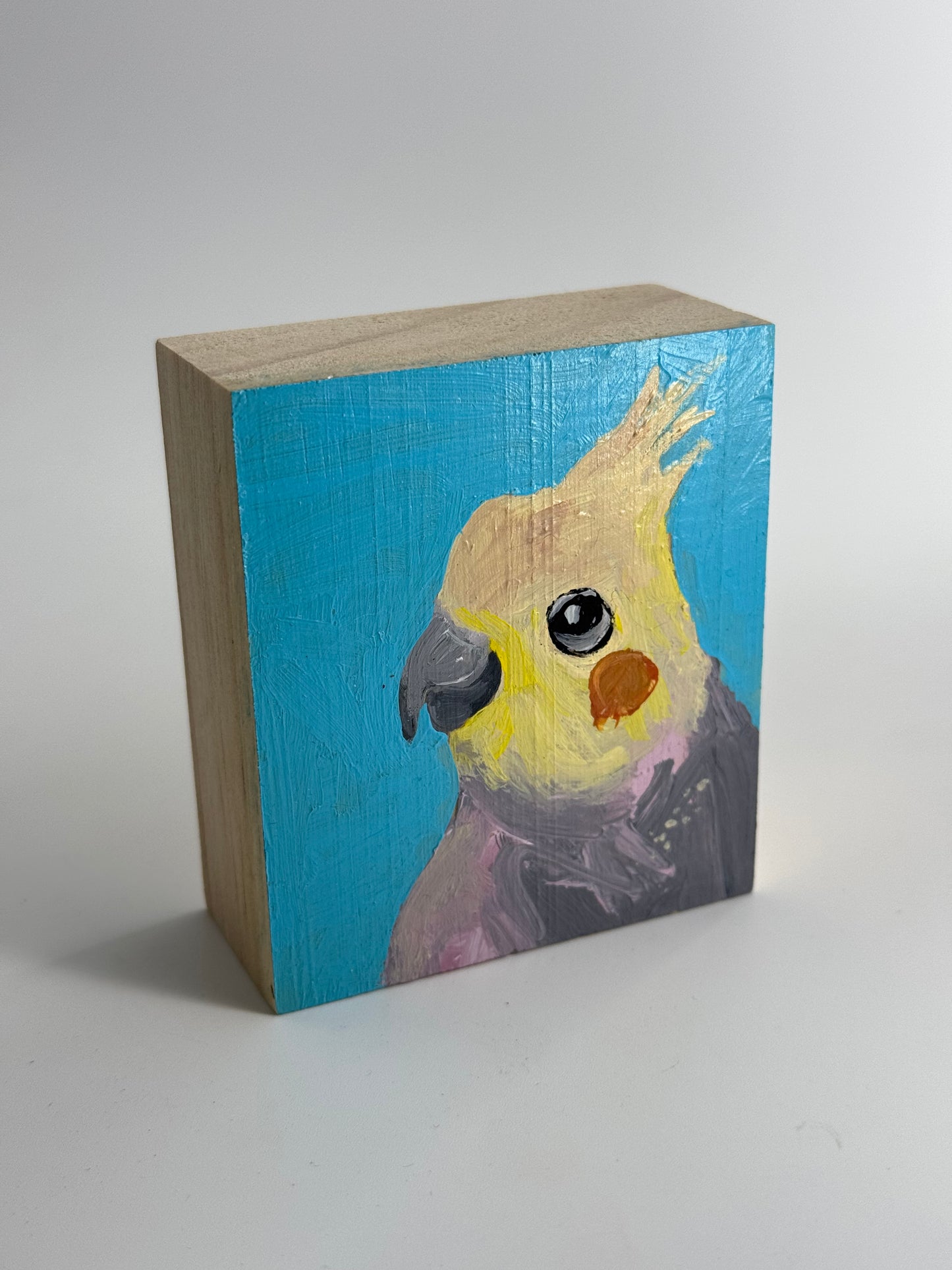 Isabel Lopes original woodblock artwork - Cockatiel