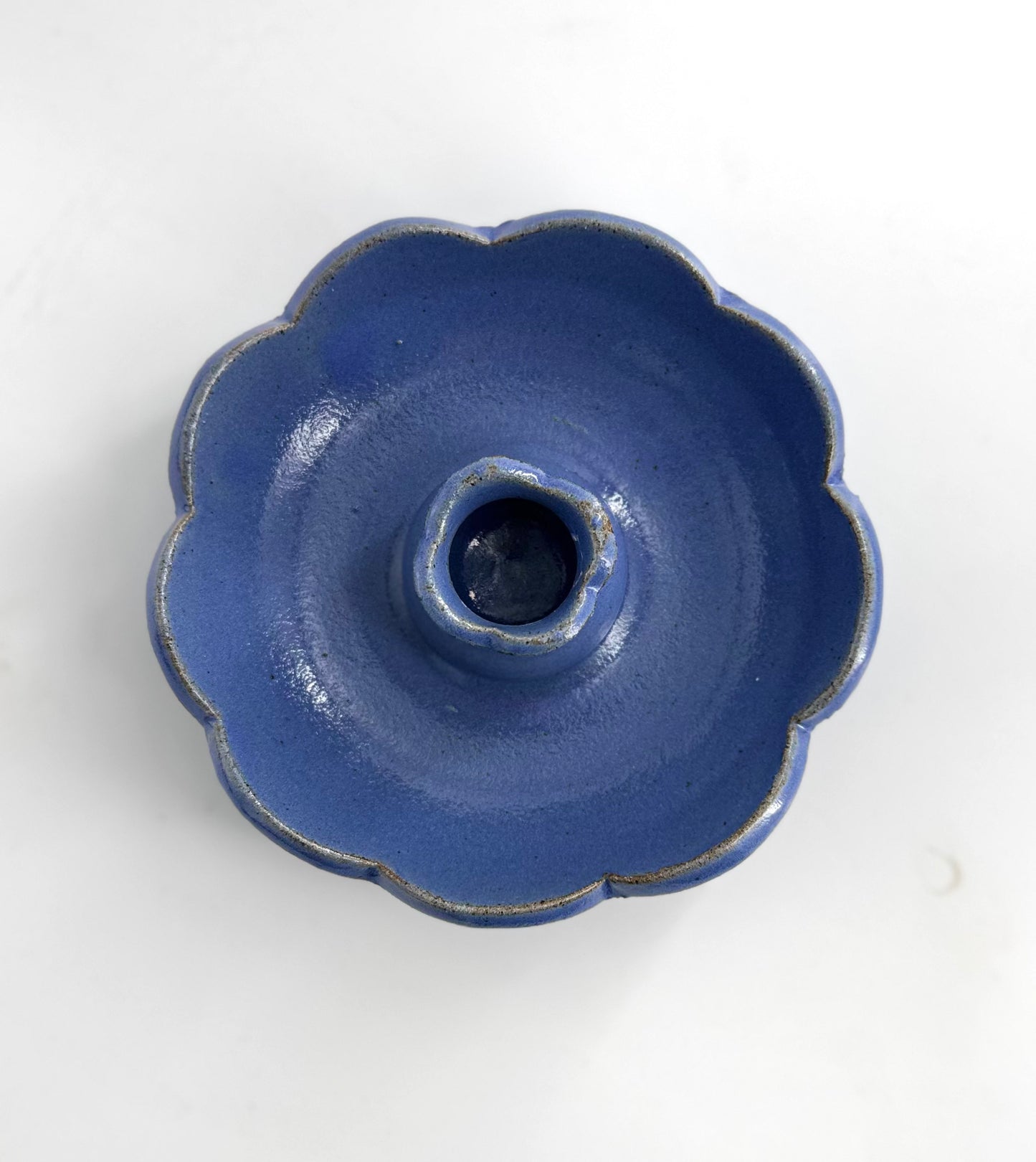 Australian made ceramic flower candleholder - Blue