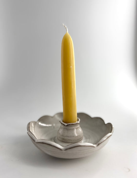 Australian made ceramic candleholder - White