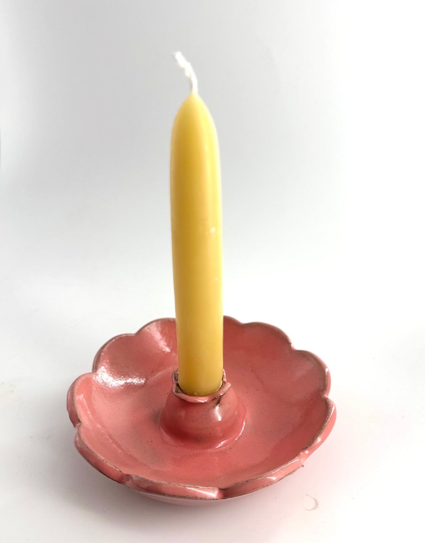 Australian made ceramic flower candleholder - Pink