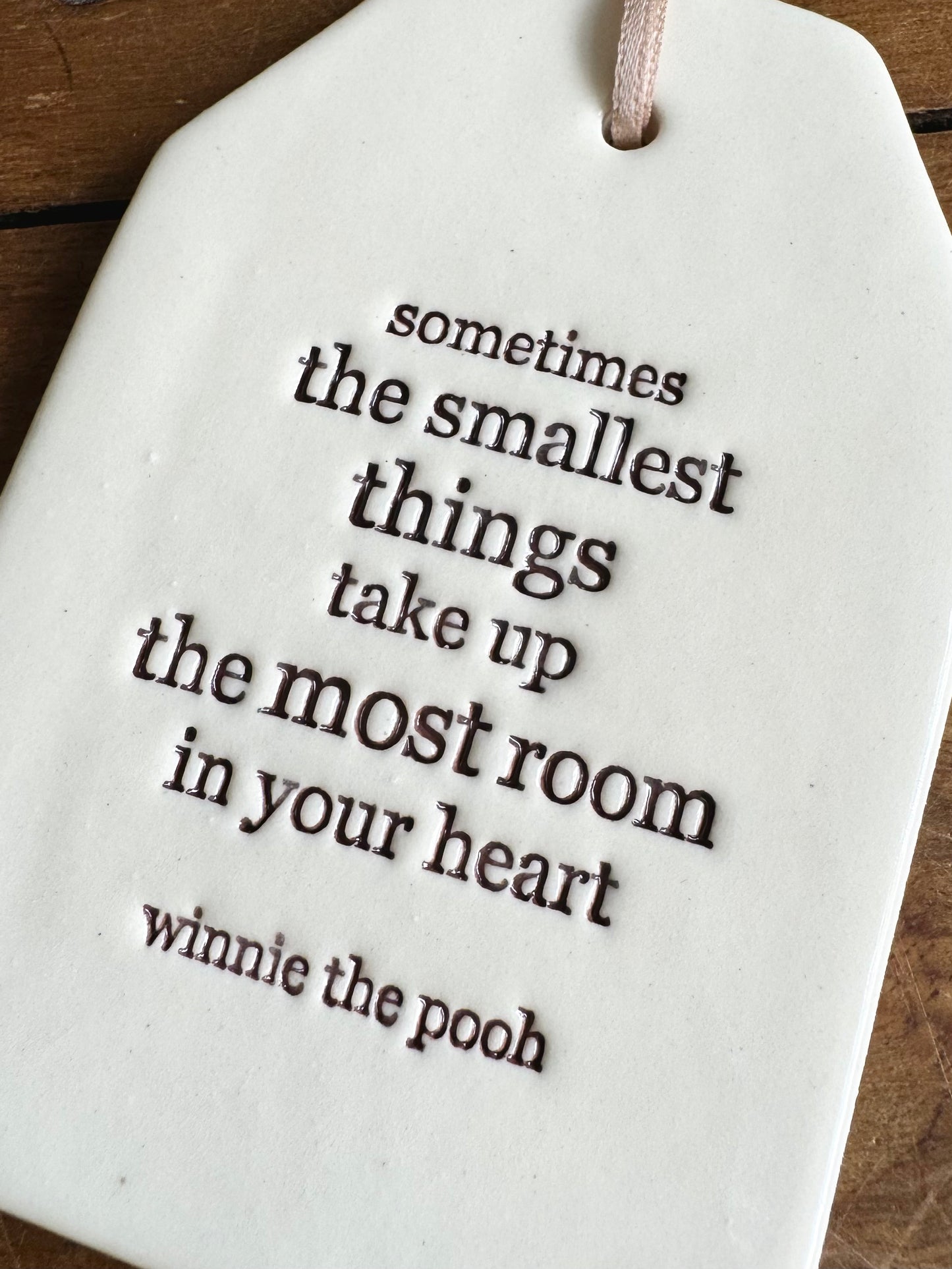 Paper Boat Press Quote Tag - Smallest things in your heart