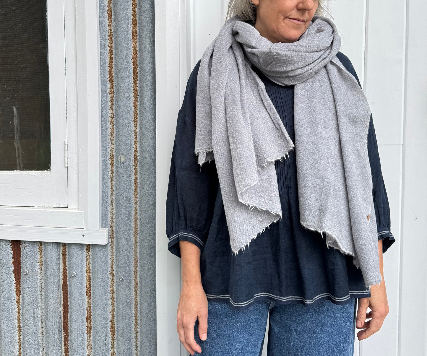 DVE Wool Scarf - Blue Grey
