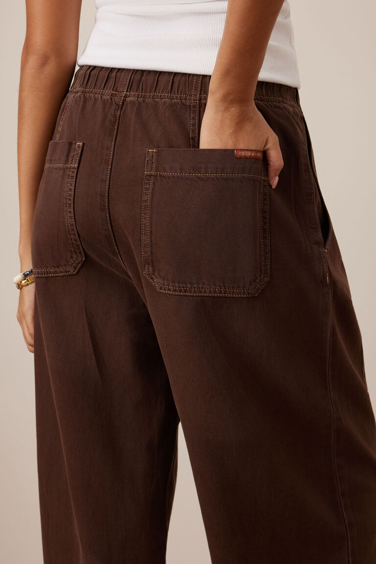 Ceres Life Jessie Barrel Pant - Chocolate