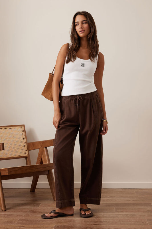 Ceres Life Jessie Barrel Pant - Chocolate
