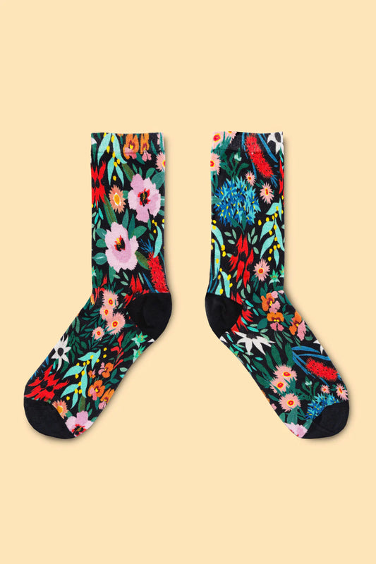 Julie White Bamboo Socks - Flower Dance