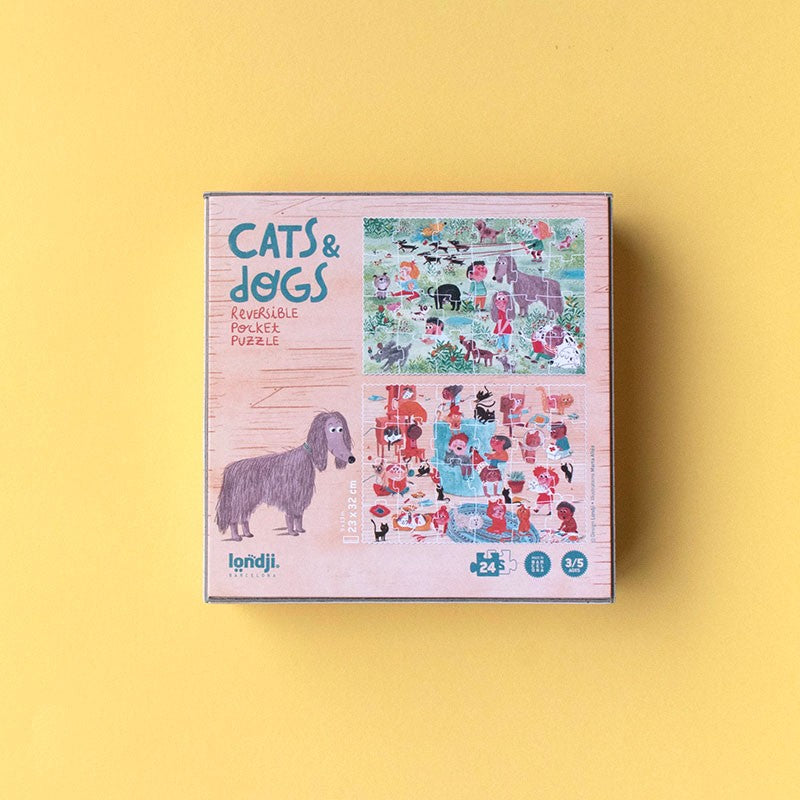 Londji Reversible Puzzle - Cats and Dogs