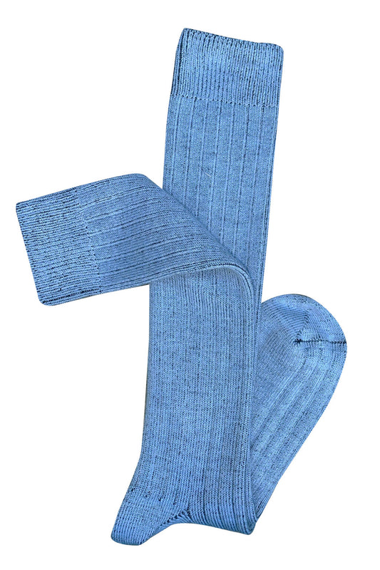 Tightology ‘Long Rib’ Blue Merino Wool Socks