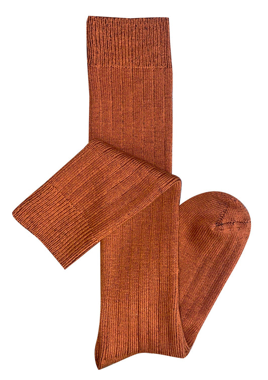 Tightology ‘Long Rib’ Paprika Merino Wool Socks