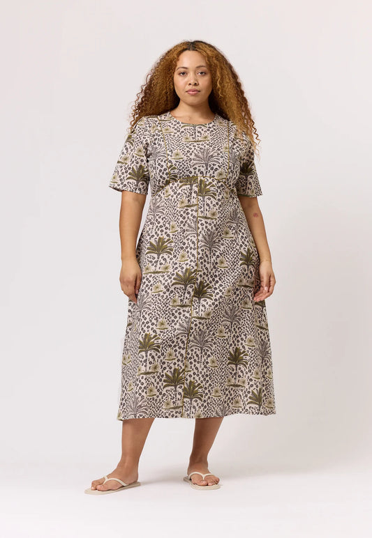 Nancybird Lotta Dress- Lino Palm