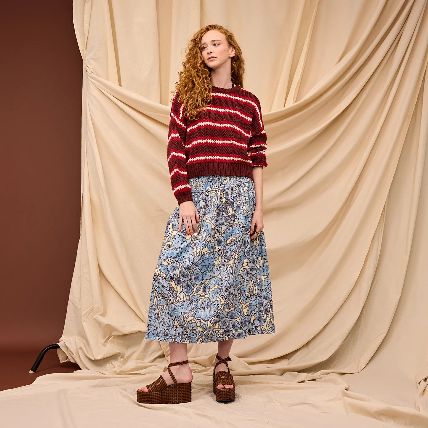 Sage x Clare - Lucia Maxi Skirt - Cerulean