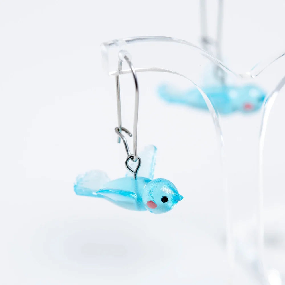 Claire Ishino Lucky Bird Earrings - Blue