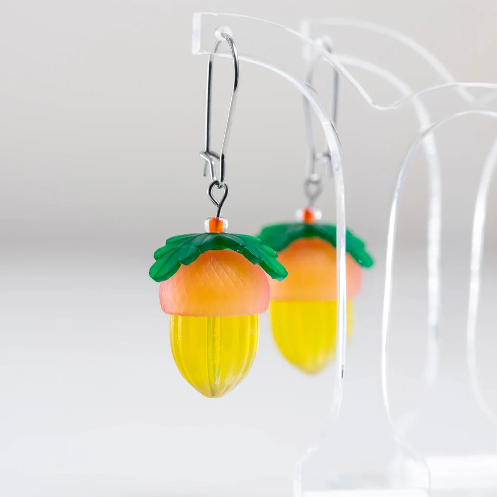 Claire Ishino Lucky Golden Acorn Earrings