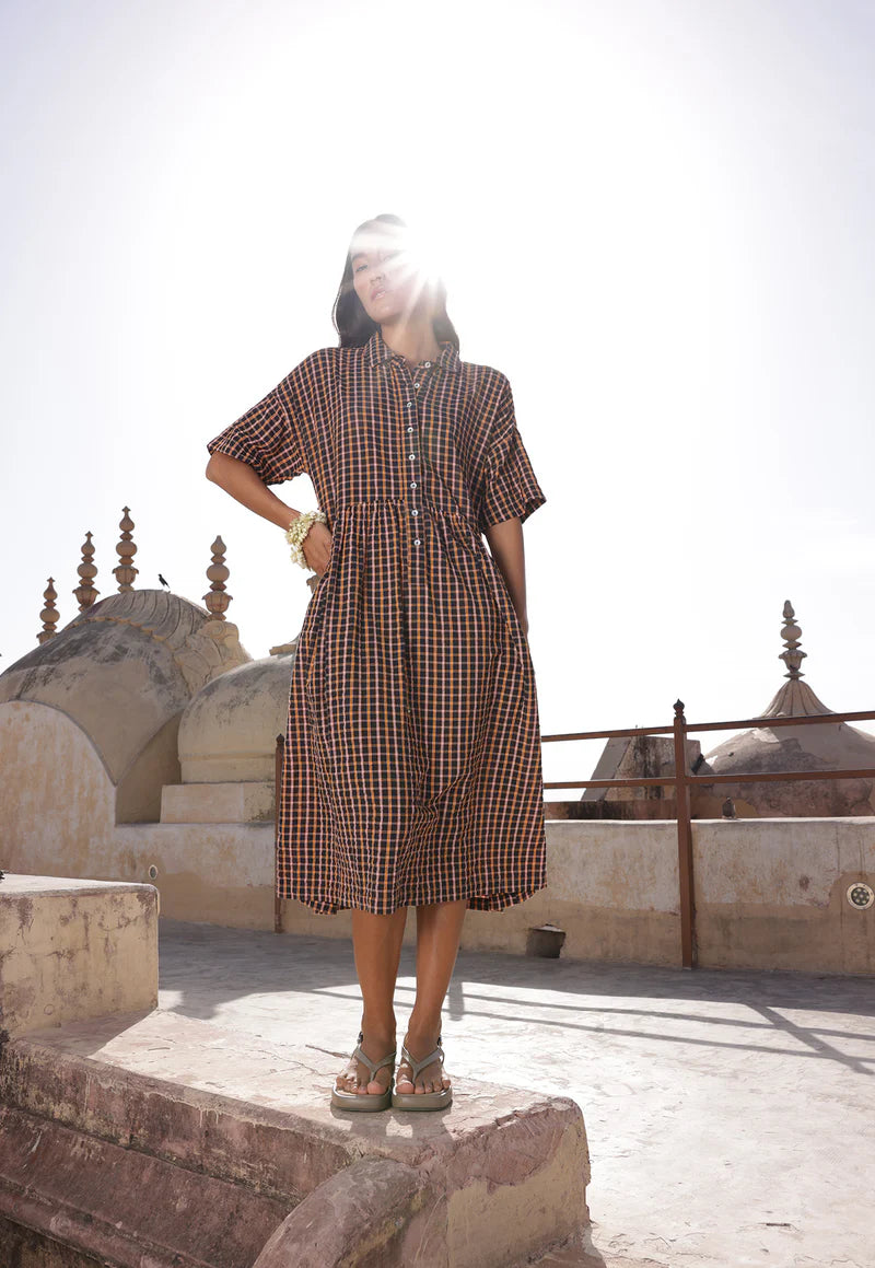 Nancybird Luma Shirt Dress - Jaipur Check