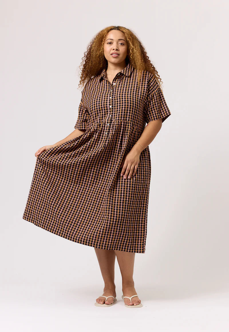 Nancybird Luma Shirt Dress - Jaipur Check