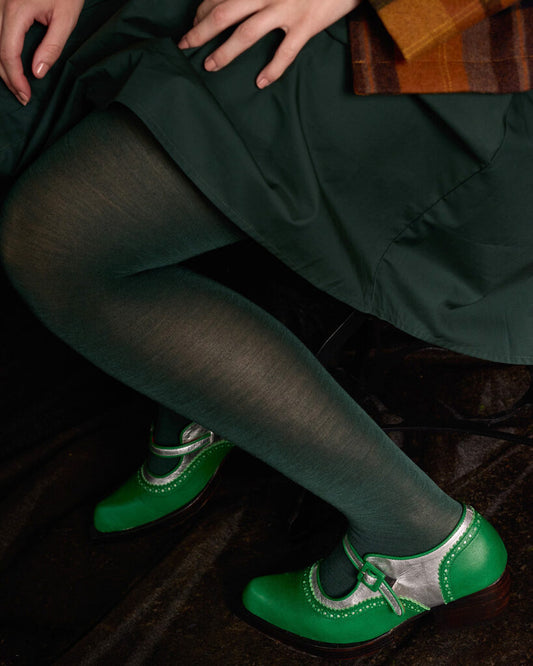 Tightology ‘Luxe Green' Wool Tights