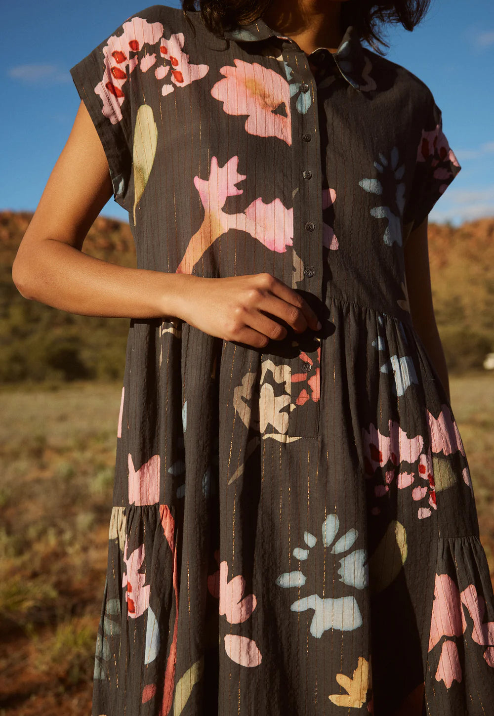 Nancybird Maja Dress - Watercolour Charcoal