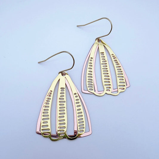 Denz Boho Mixed Metal Earrings - Gold & Rose Gold