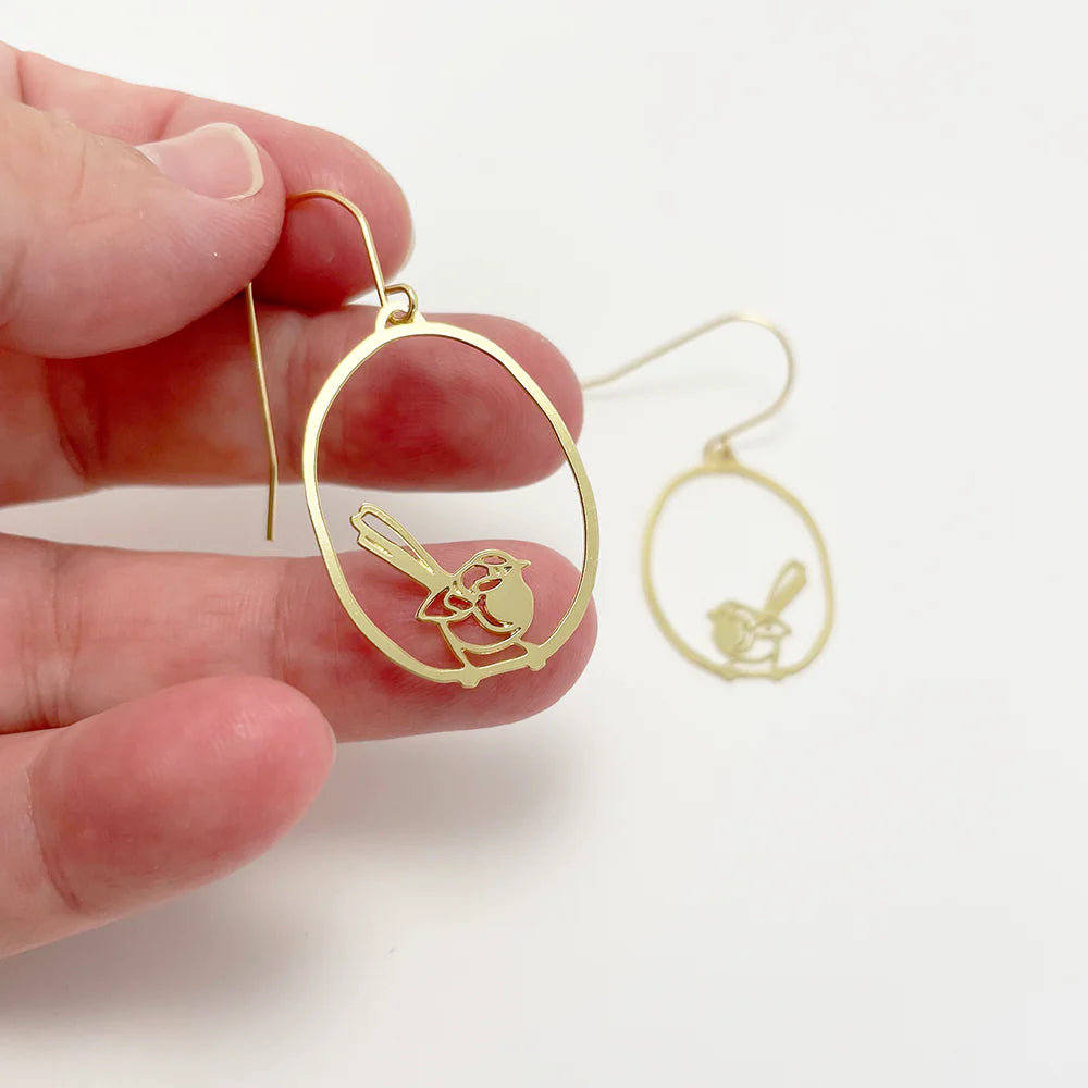 Denz Mini Fairy Wren Dangles - Gold