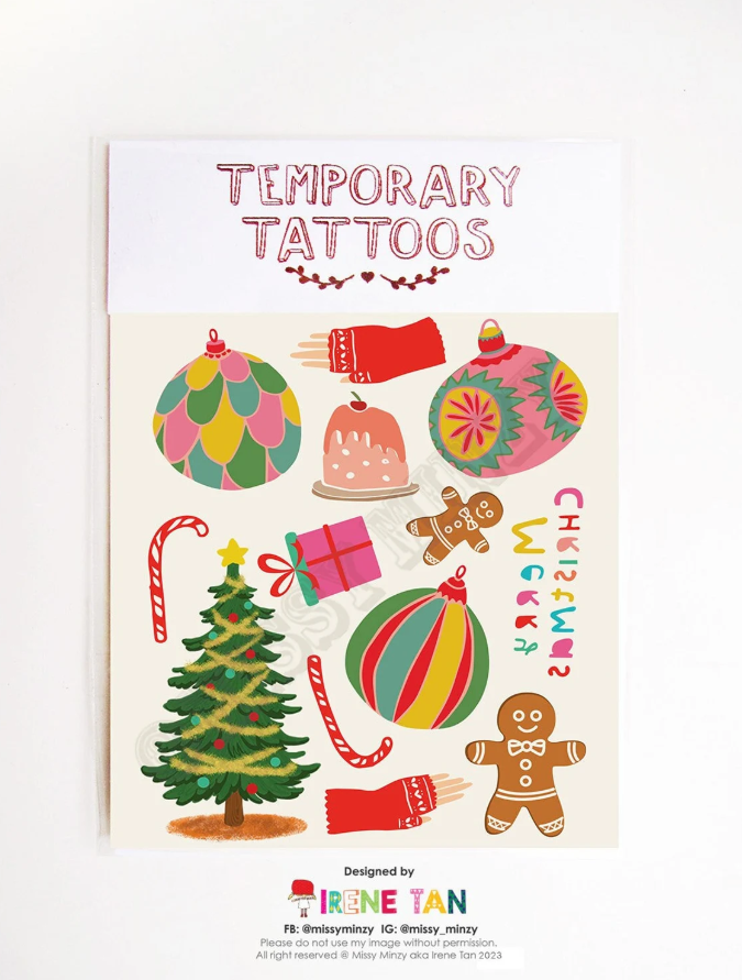 Christmas Elements Temporary Tattoos