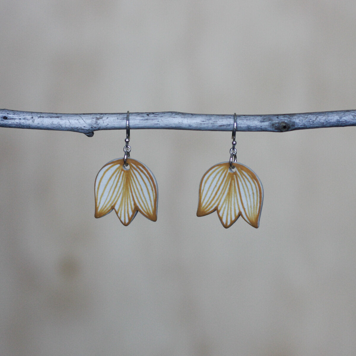 Cara Edwards Ceramic Mustard Tulip Earrings