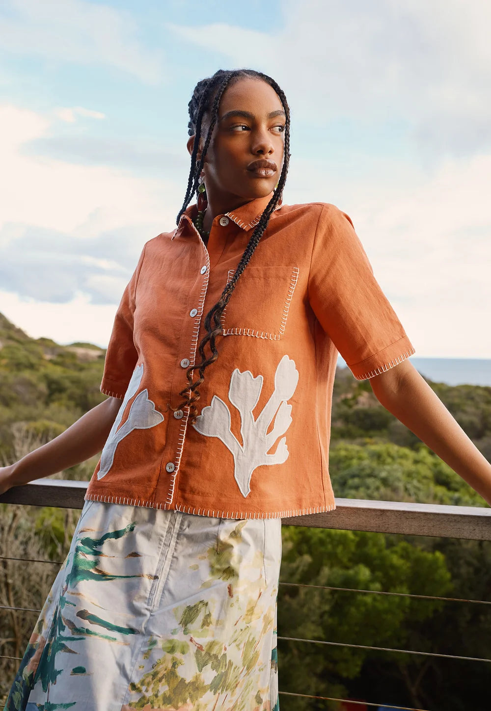Nancybird Summer Shirt - Blossom Applique
