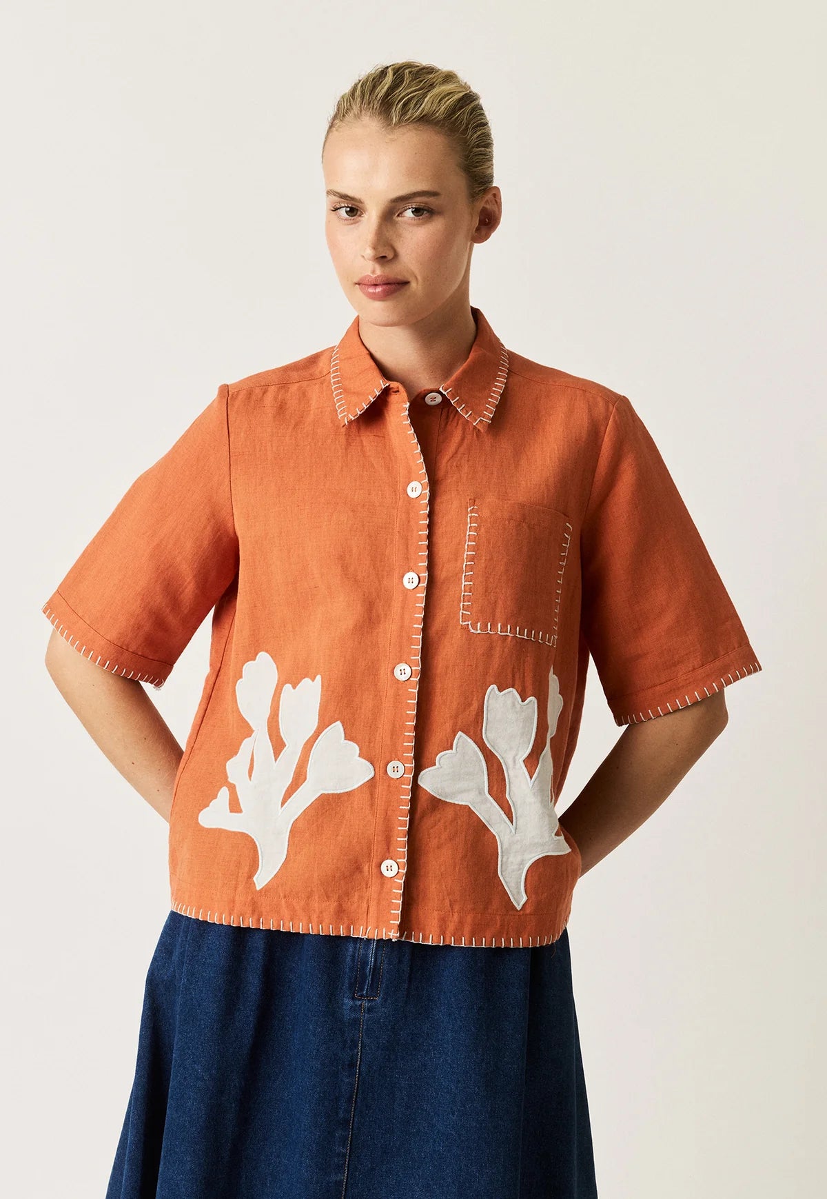 Nancybird Summer Shirt - Blossom Applique