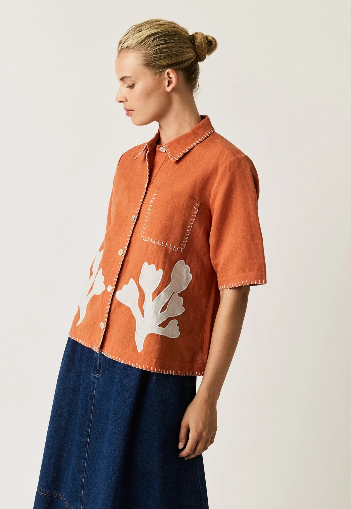 Nancybird Summer Shirt - Blossom Applique
