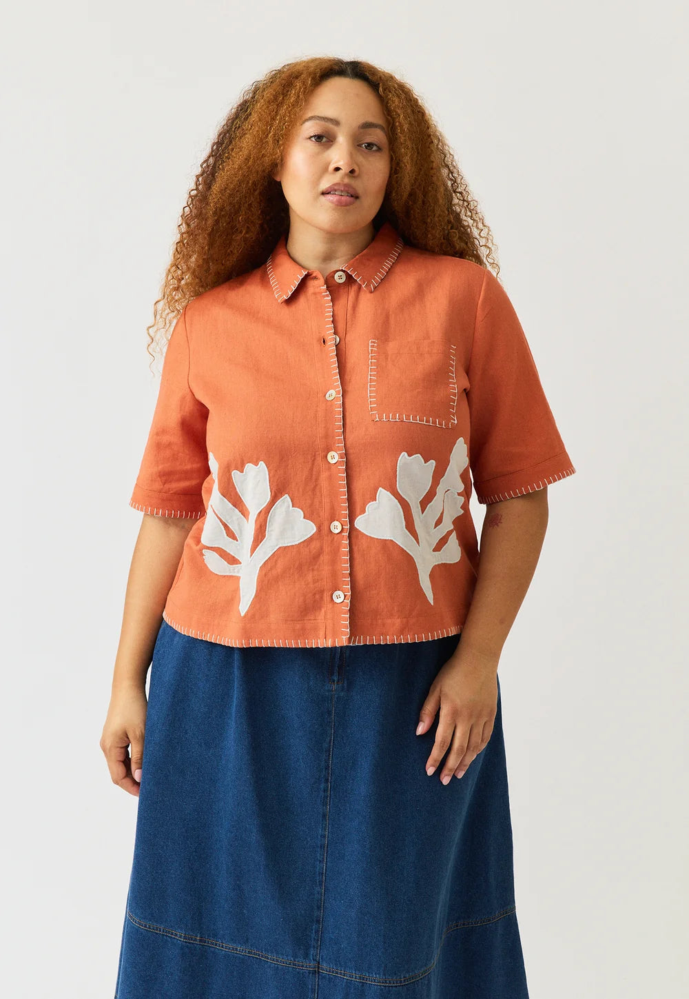 Nancybird Summer Shirt - Blossom Applique