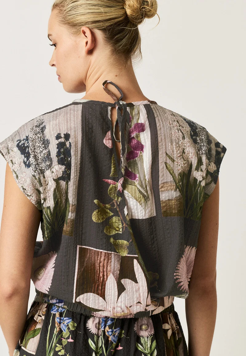 Nancybird Sabrina Top - Charcoal Archive Floral