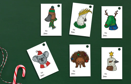 Nonsense Maker - Aussie Animal Christmas Gift Tag - Pack of 6