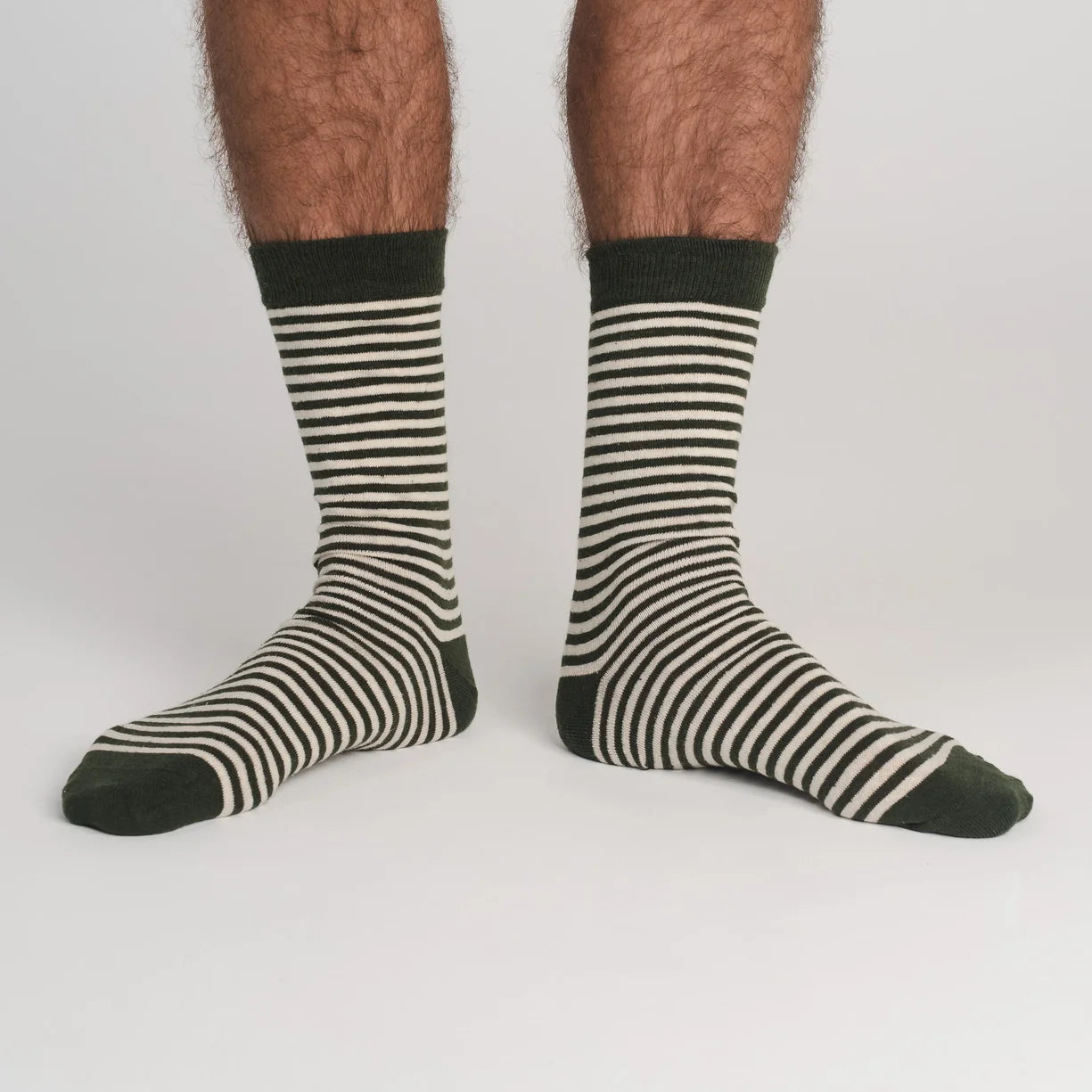 Hemp Clothing Australia Daily Socks - Olive stripe