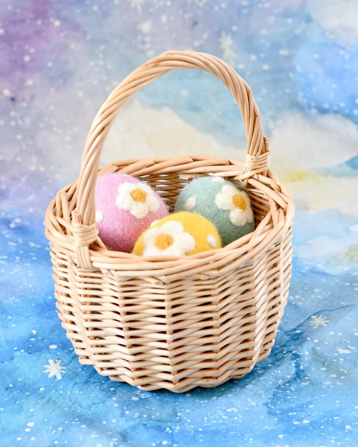 Taras Treasures Felt Pink Floral and Dots Egg