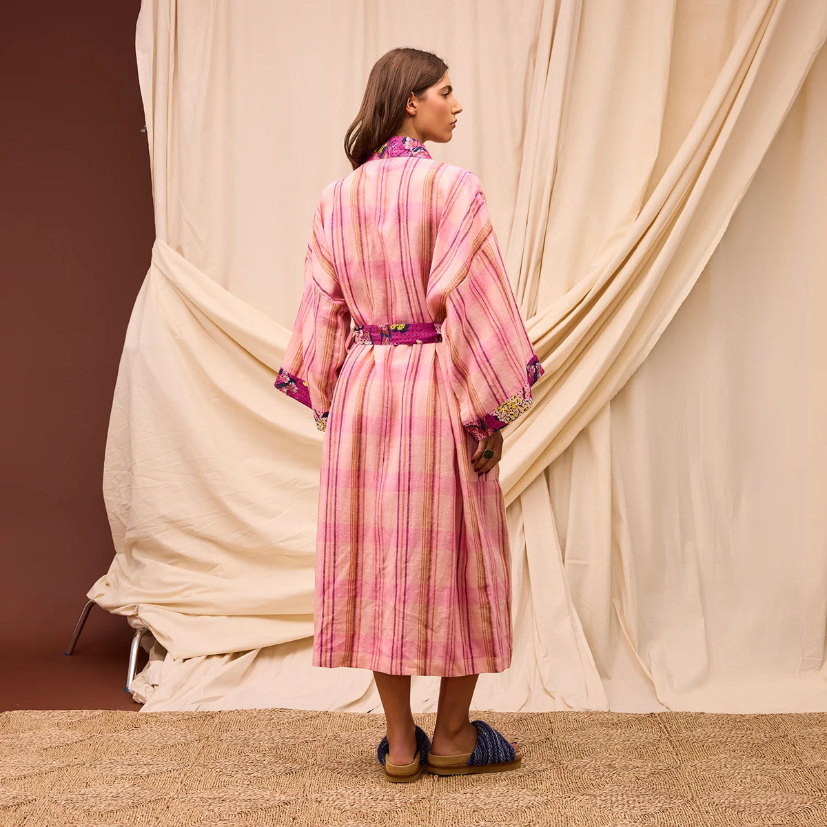 Sage & Clare Nicolette Linen Robe - Poudre