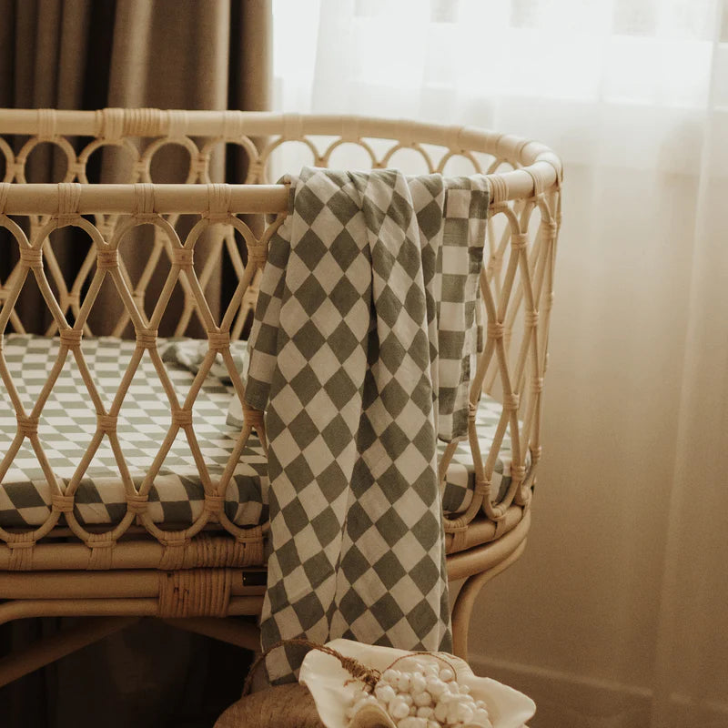 Snug as a Bub & Co Swaddle - Moss Chequered