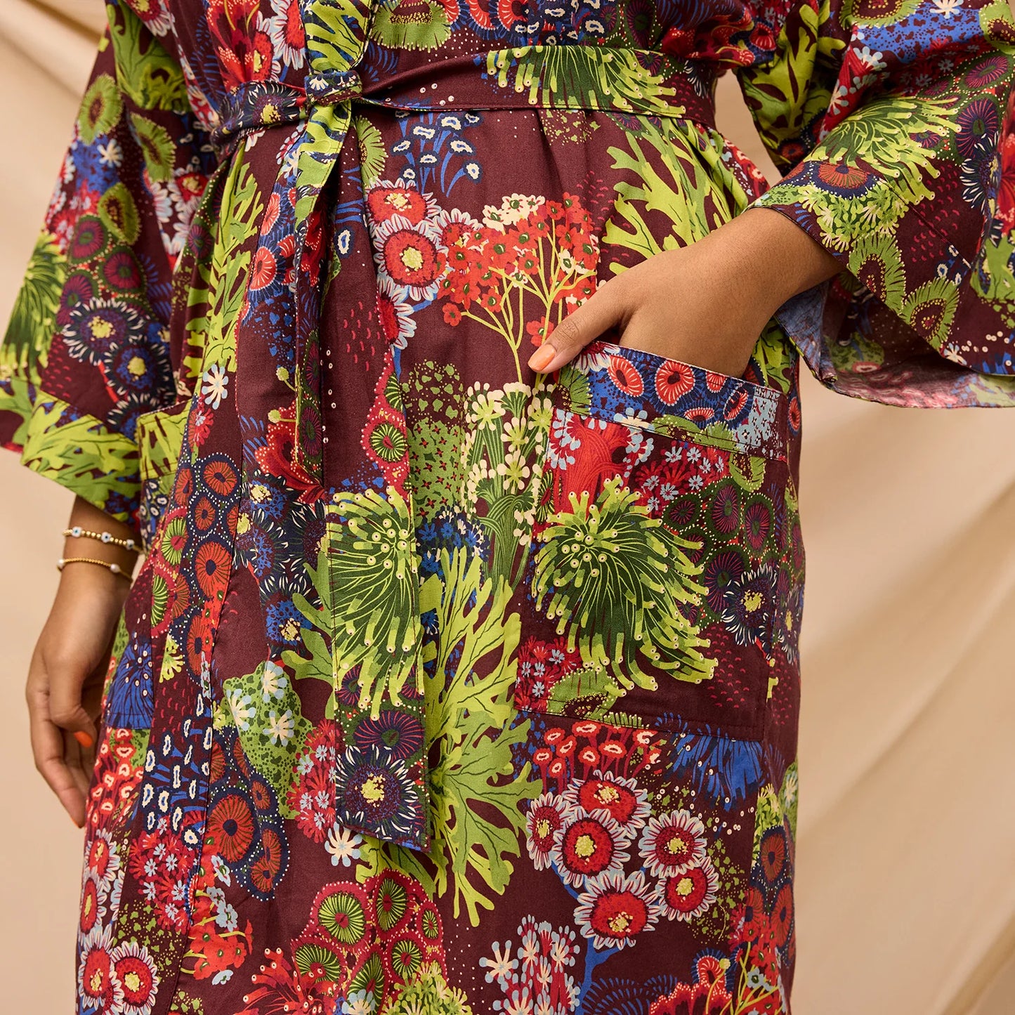 Sage x Clare - Cora Cotton Robe - Garnet