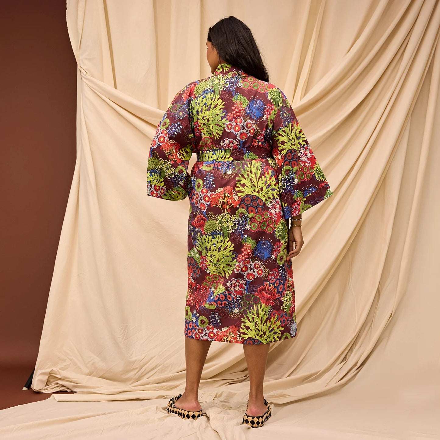 Sage x Clare - Cora Cotton Robe - Garnet