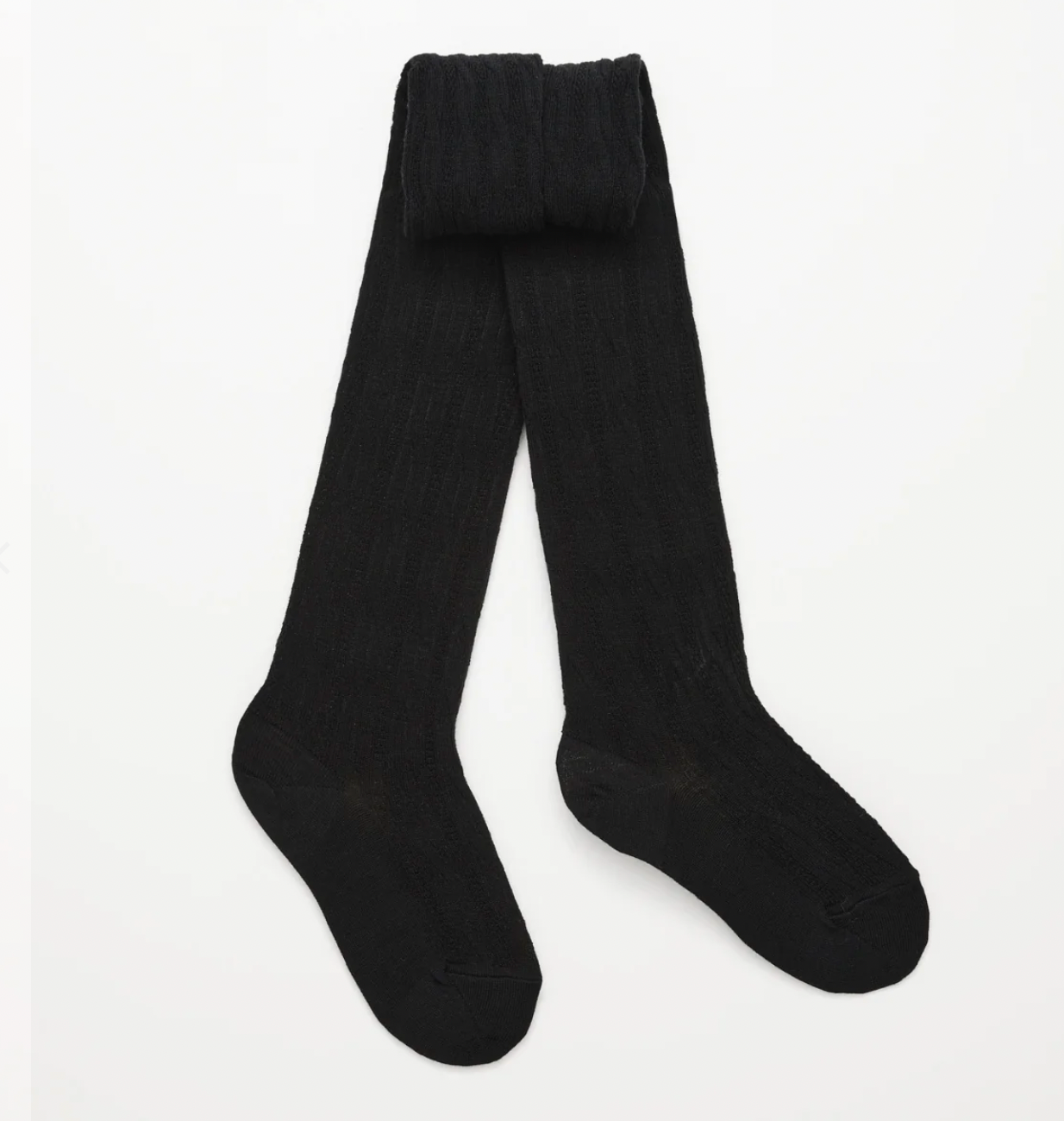 Lamington NZ Wool Tights - Black Flat Knit