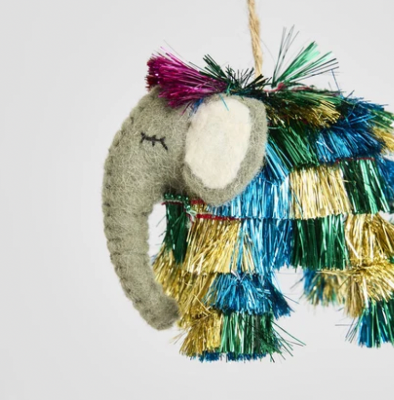 Shaggy Elephant Tree Decoration