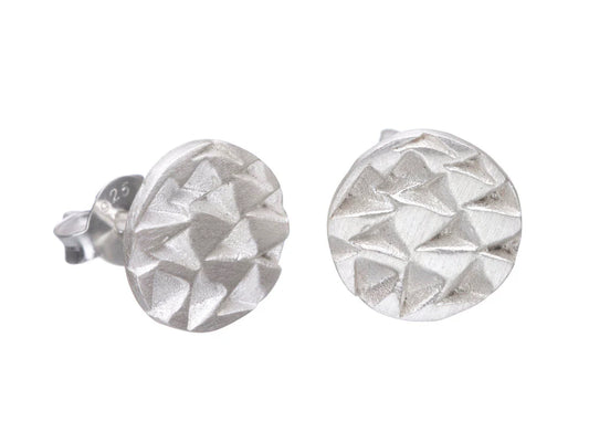 Shabana Jacobson Textured Round Stud - Silver