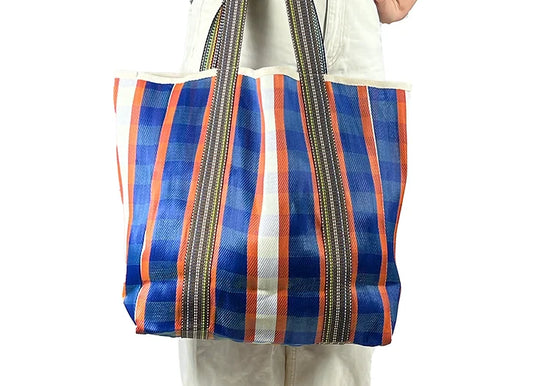 Shaped Market Bag - Blue and Orange