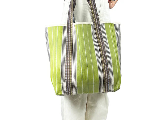 Shaped Market Bag - Green/Grey