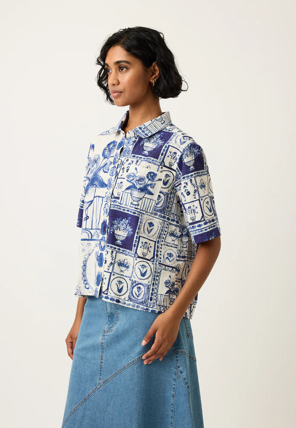 Nancybird Summer Shirt - Lyon Tiles