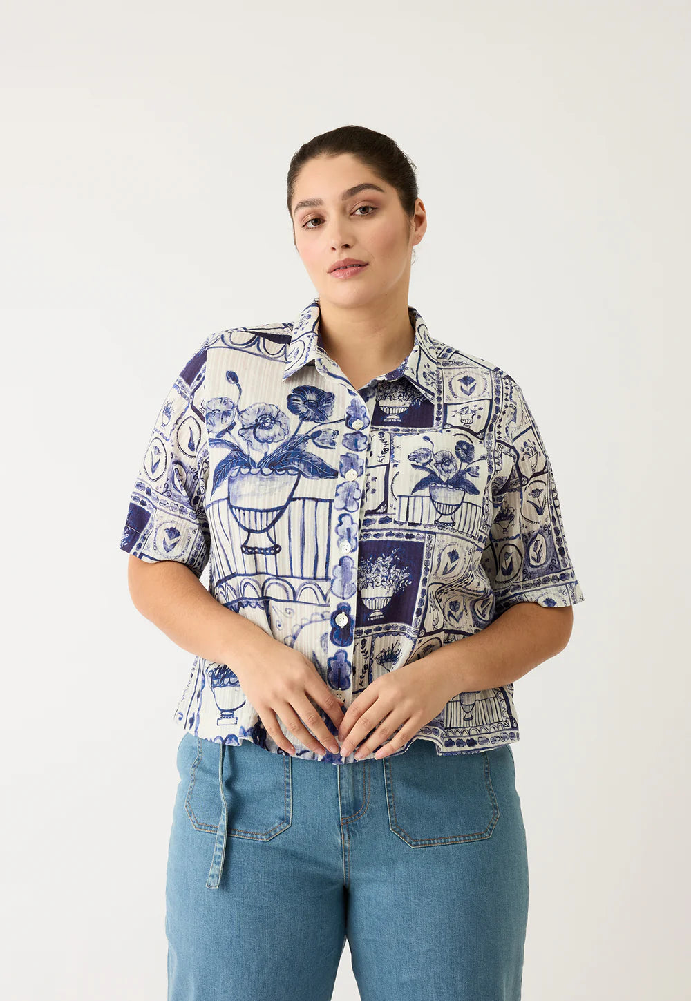 Nancybird Summer Shirt - Lyon Tiles