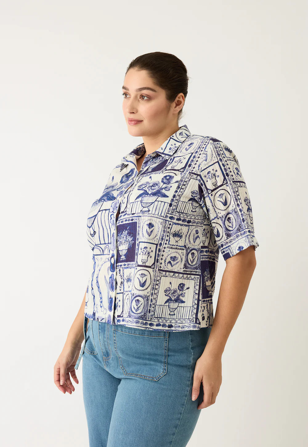 Nancybird Summer Shirt - Lyon Tiles