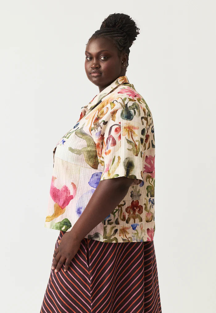 Nancybird Summer Shirt - Collage Watercolour