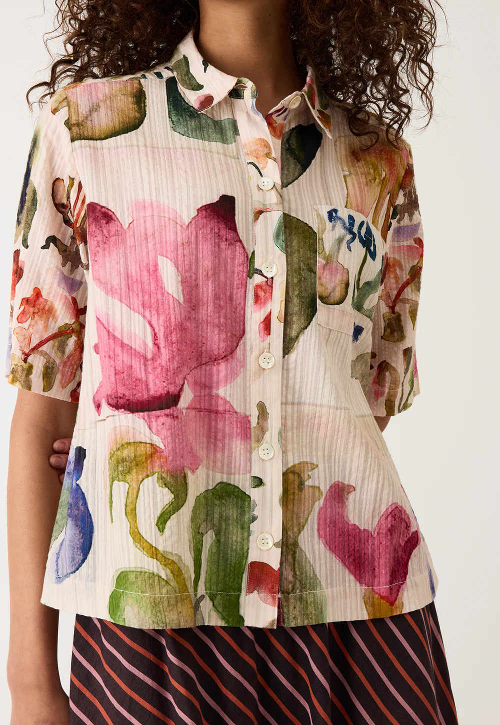 Nancybird Summer Shirt - Collage Watercolour